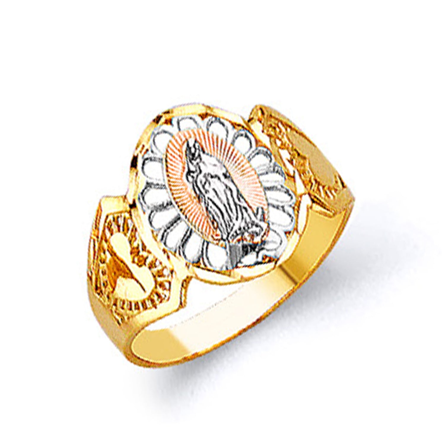 CZ Casted Religious Ring in Solid Gold 