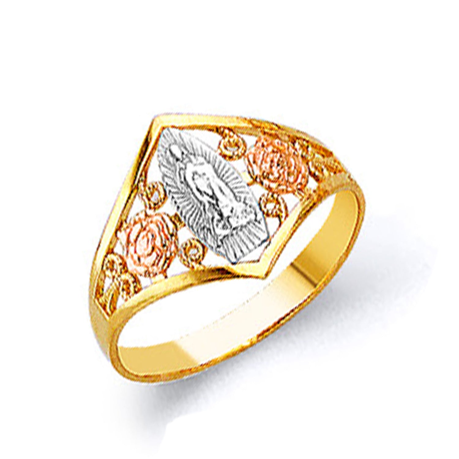 Guadalupe Flower Ring in Solid Gold 