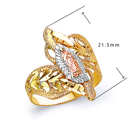 CZ Twisted Cocktail Ring in Solid Gold with Measurement