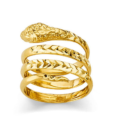 Stackable Snake Ring in Solid Gold 