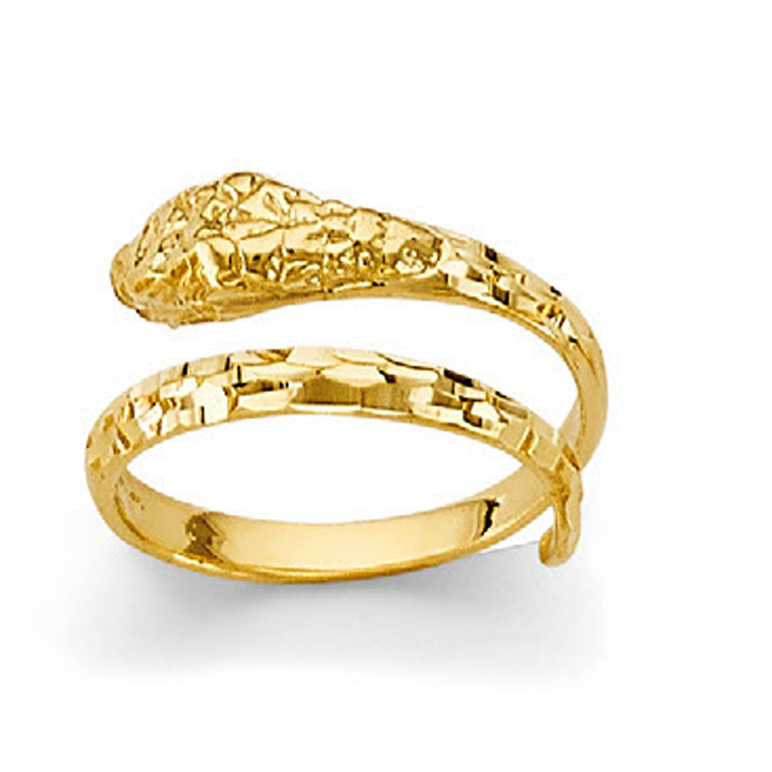 Wrapped Snake Ring in Solid Gold 
