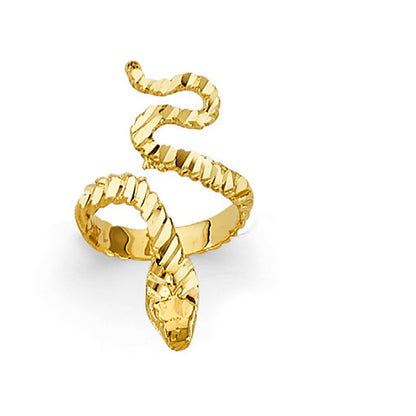 Moving-snake Serpent Ring in Solid Gold 