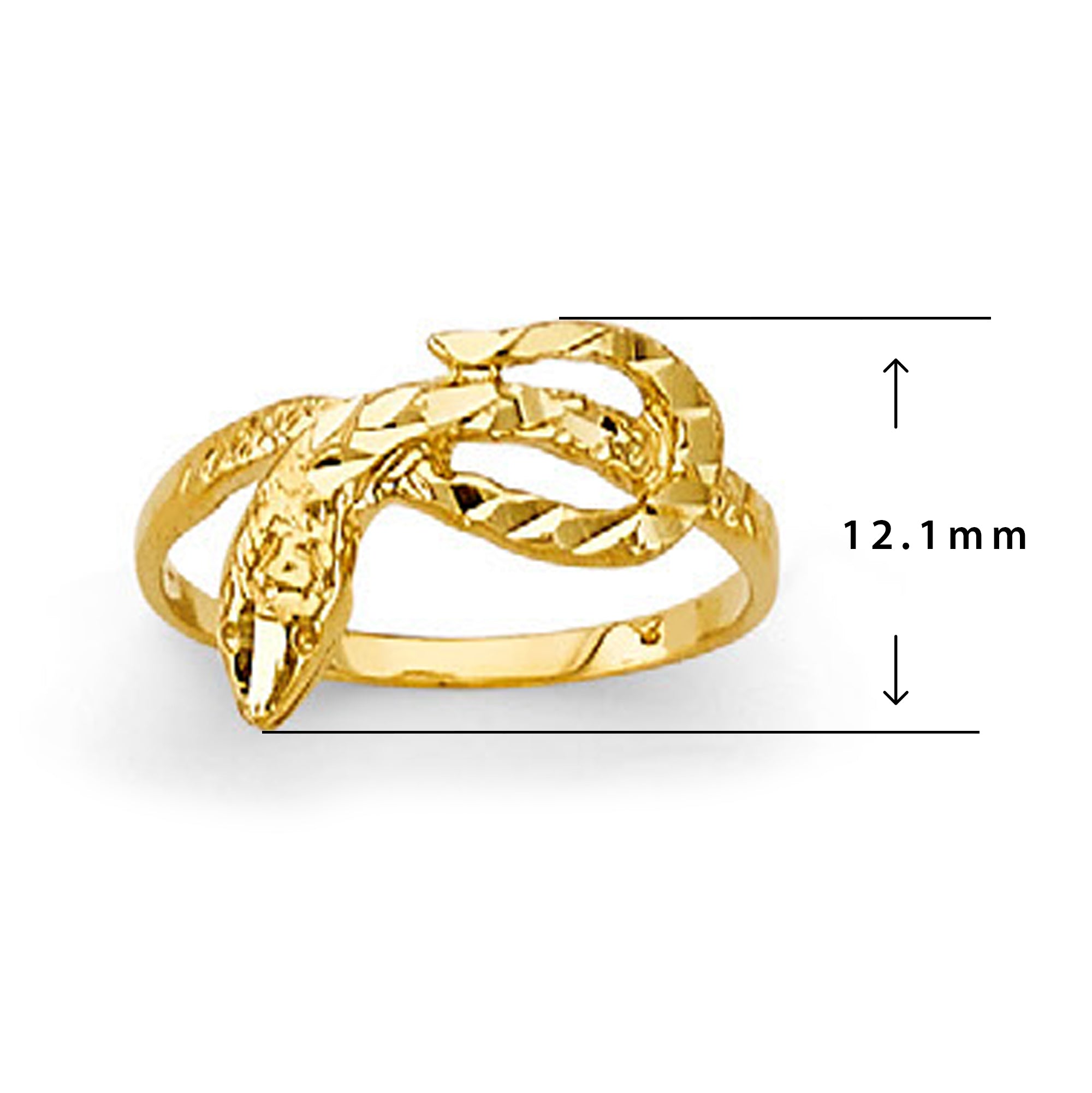 Gorgeous Serpent Ring in Solid Gold with Measurement