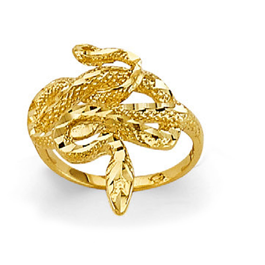 Sterling Leaf Ring in Solid Gold 