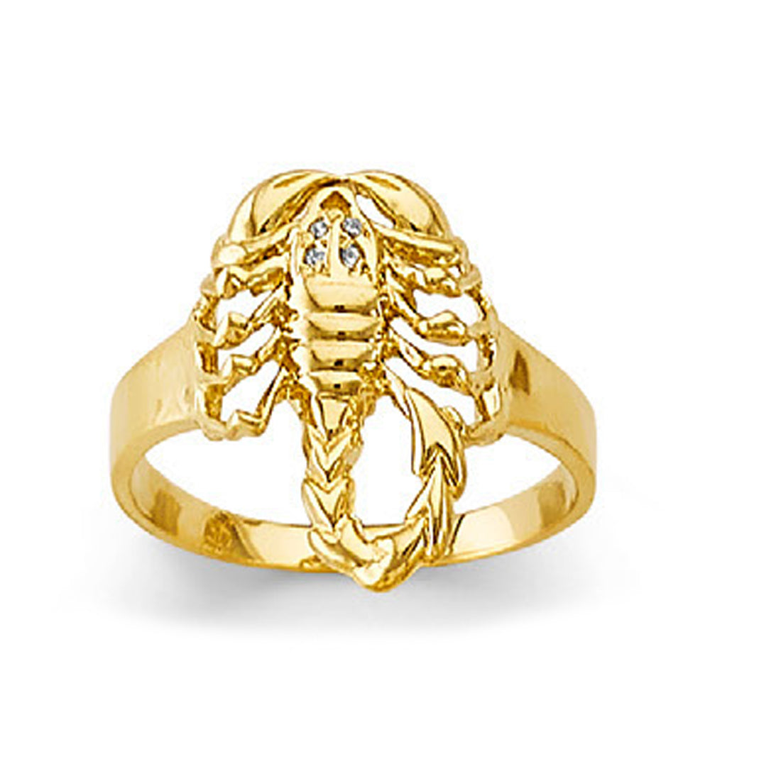 CZ Fancy Scorpion Ring in Solid Gold 