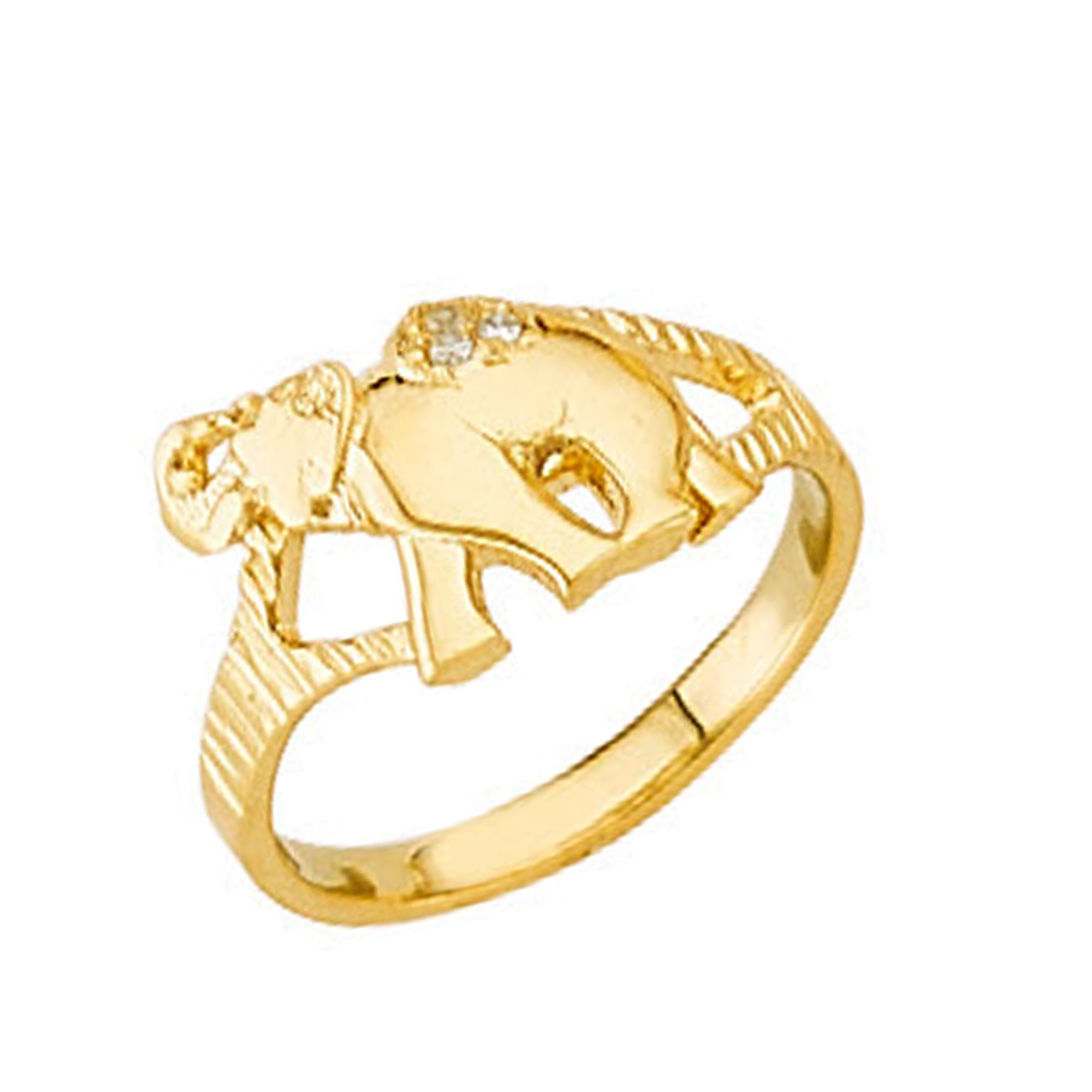Aesthetic Elephant Band in Solid Gold 