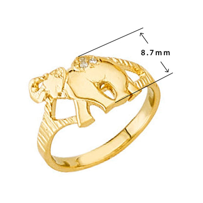 Aesthetic Elephant Band in Solid Gold with Measurement