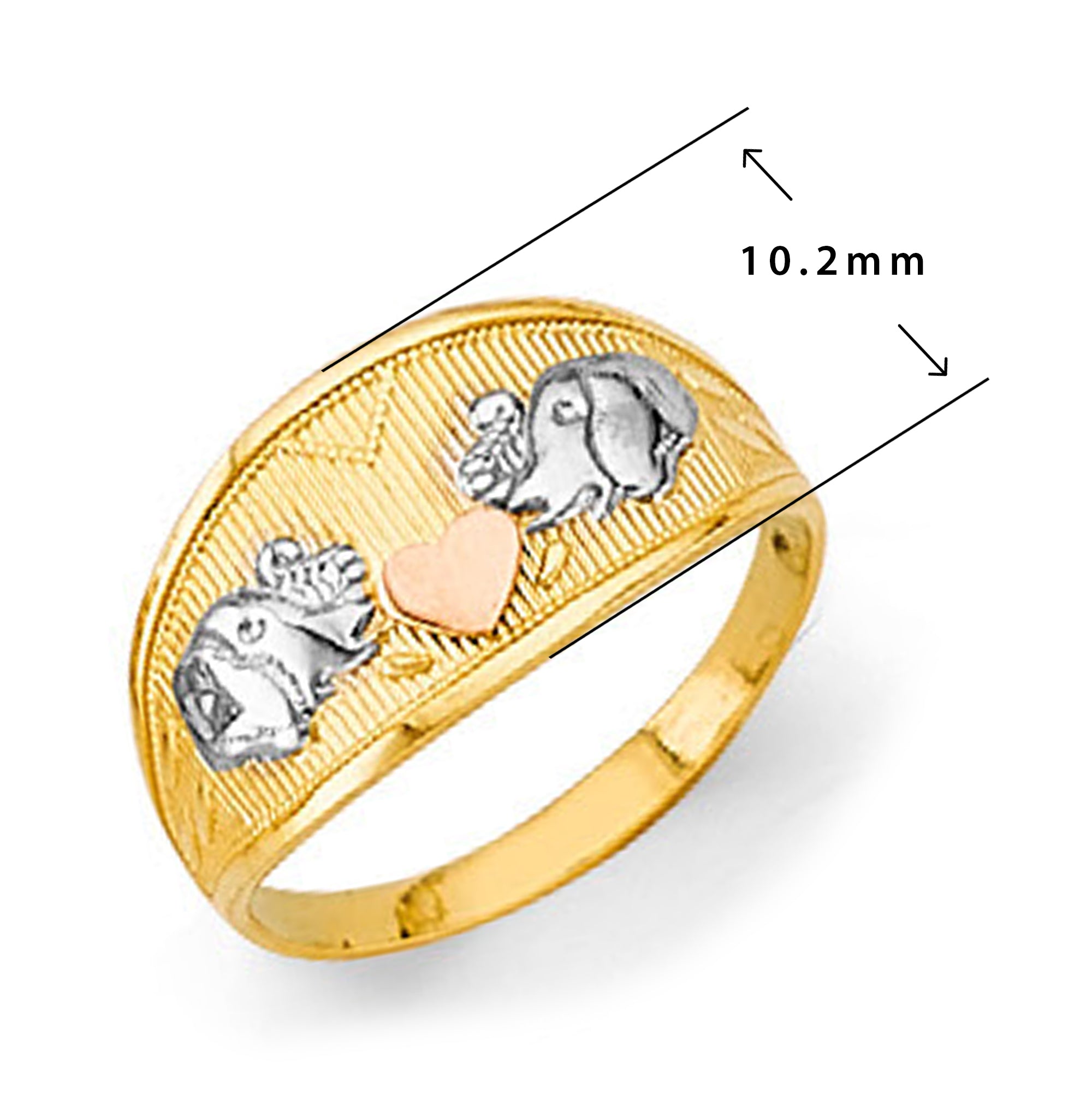 CZ Dual-stone Ring in Solid Gold with Measurement