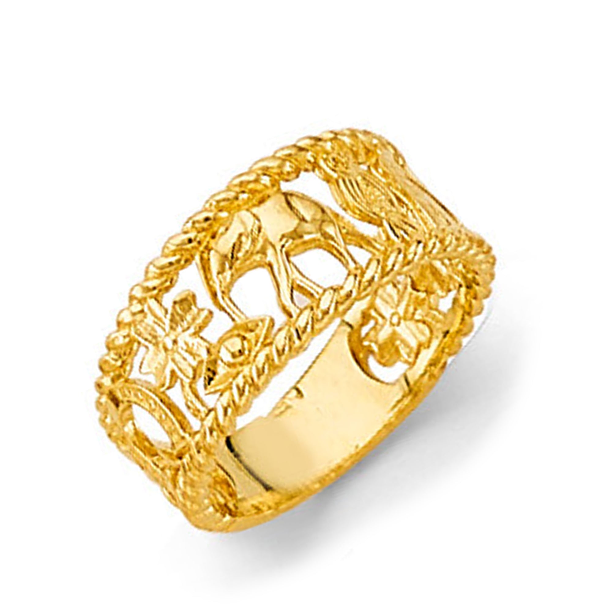 Lucky Charm Elephant Filigree Ring in Solid Gold 
