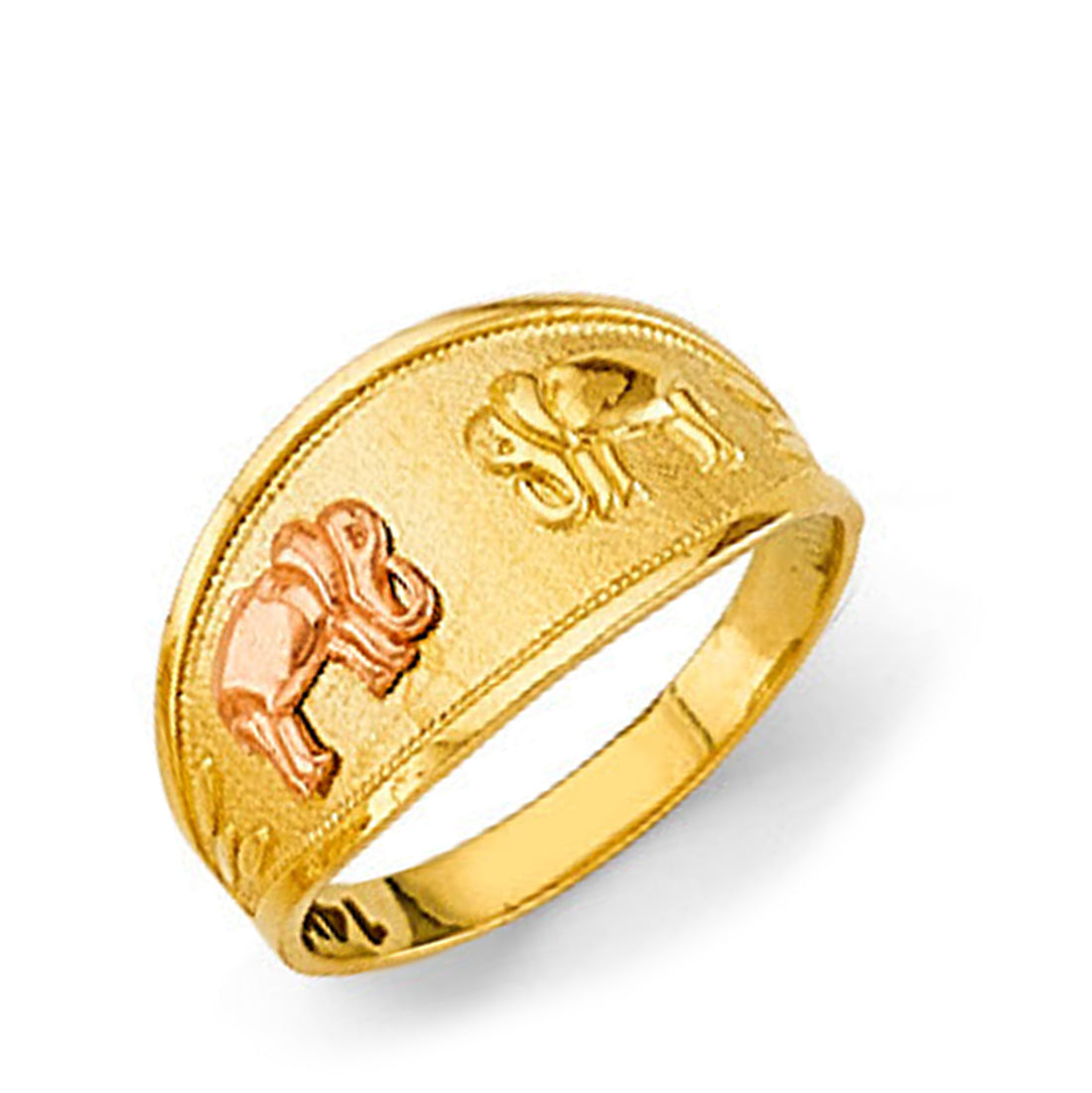 Elegant Elephant Lucky Charm Ring in Solid Gold 