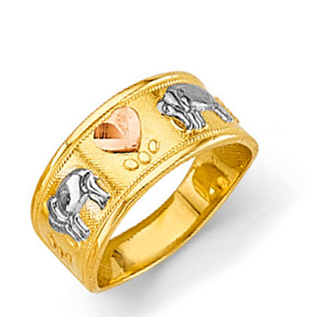 Ruby Good Luck Motif Ring in Solid Gold 