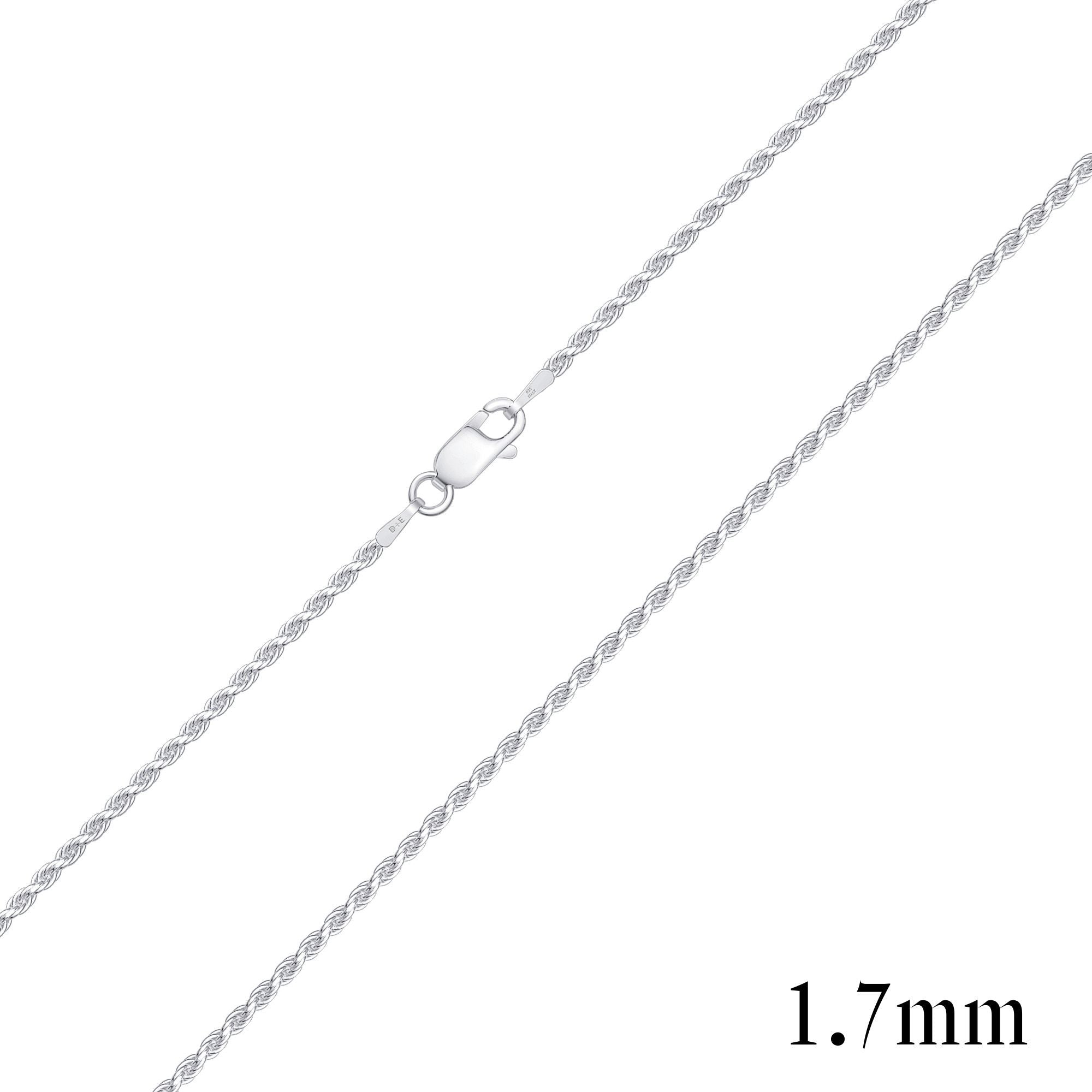 925 Sterling Silver 1.7mm Rope Chain