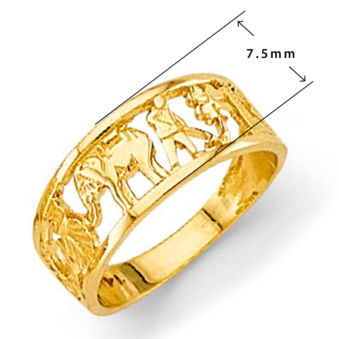 Symbolic Good Luck Ring in Solid Gold with Measurement