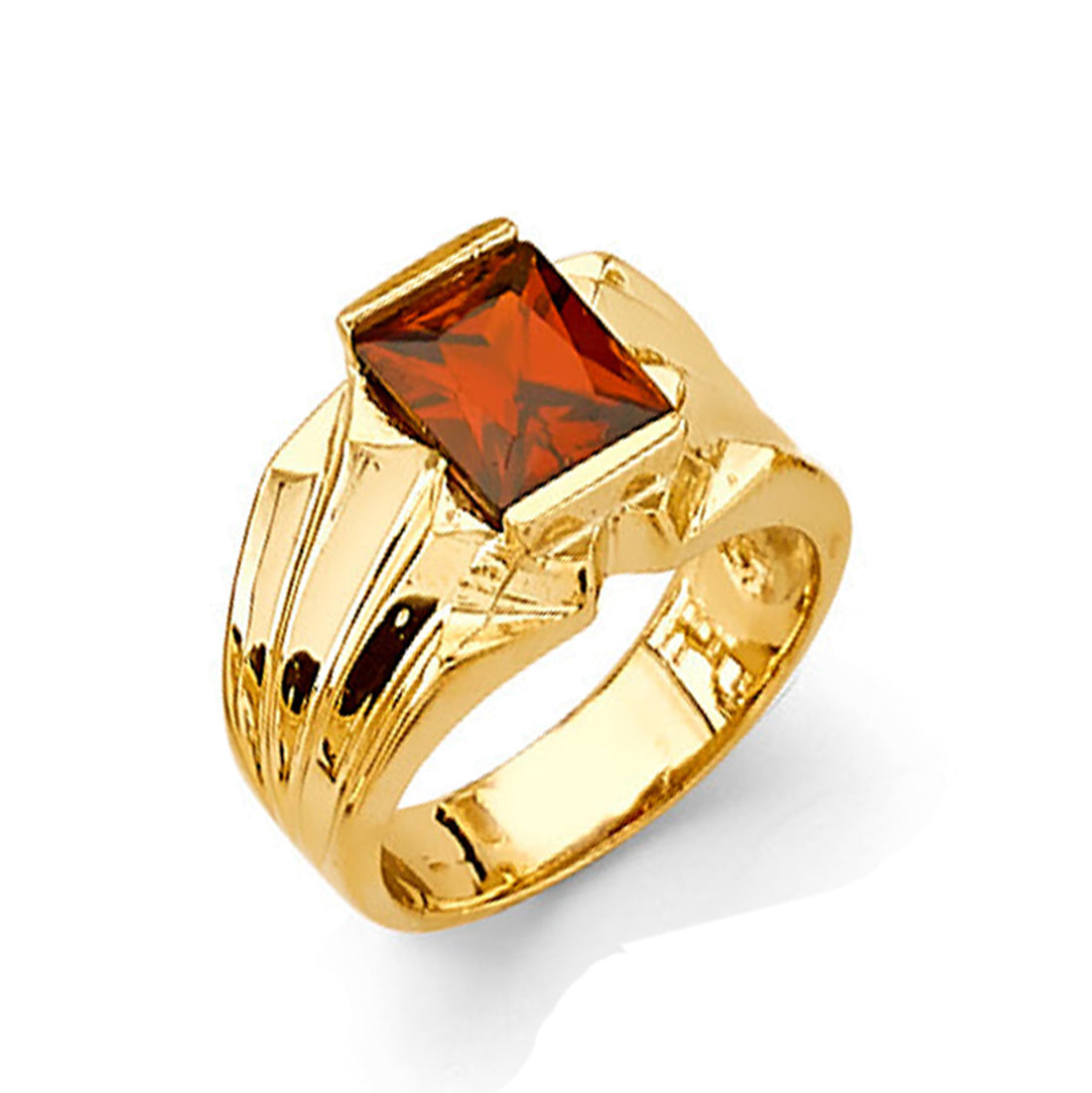 Vintage Orange Garnet Birthstone Ring in Solid Gold