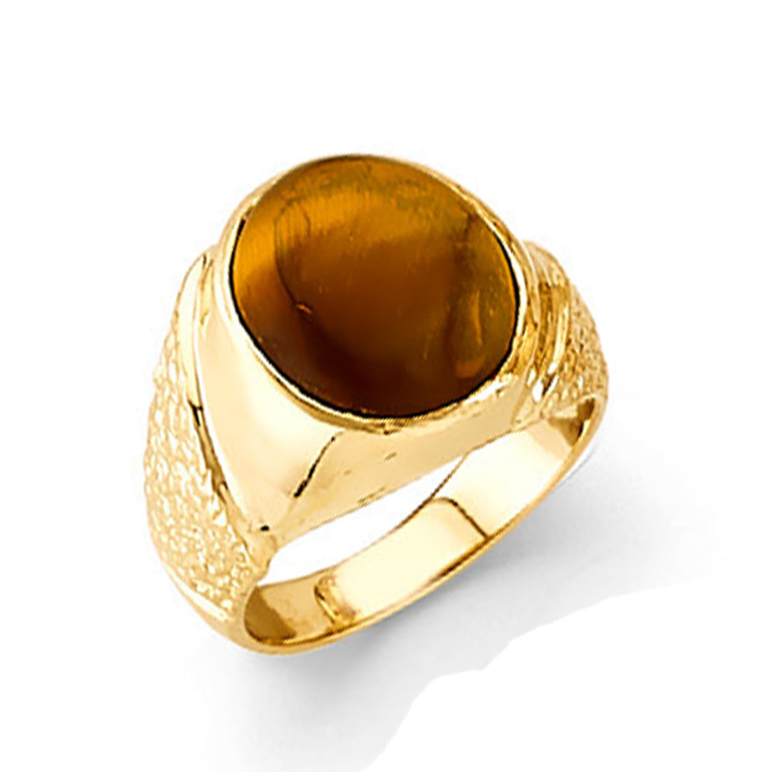 Signet Tiger Eye Ring in Solid Gold 