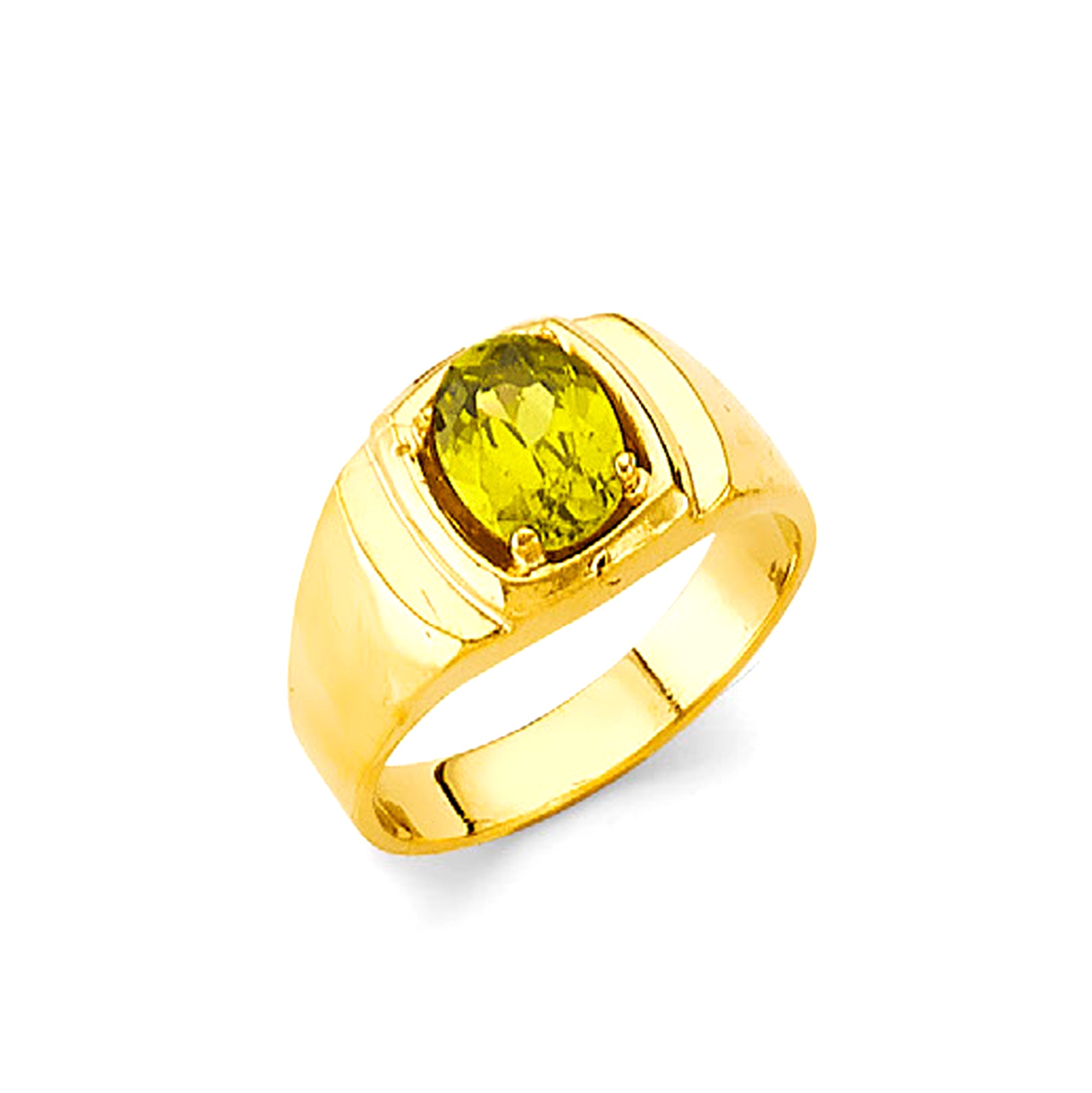 Pristine Peridot Ring in Solid Gold 