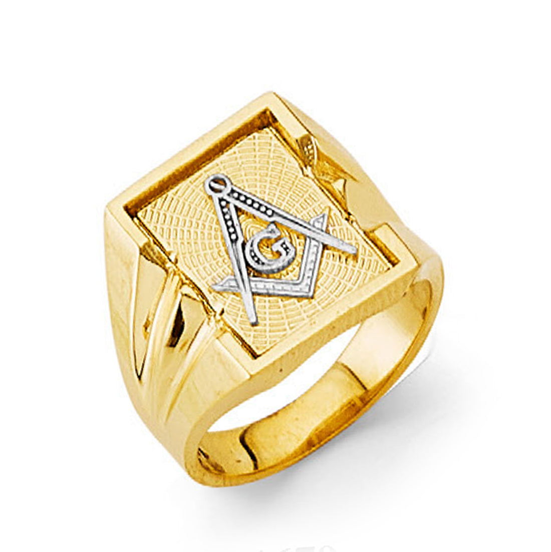 Bold Masonic Casting Ring in Solid Gold 