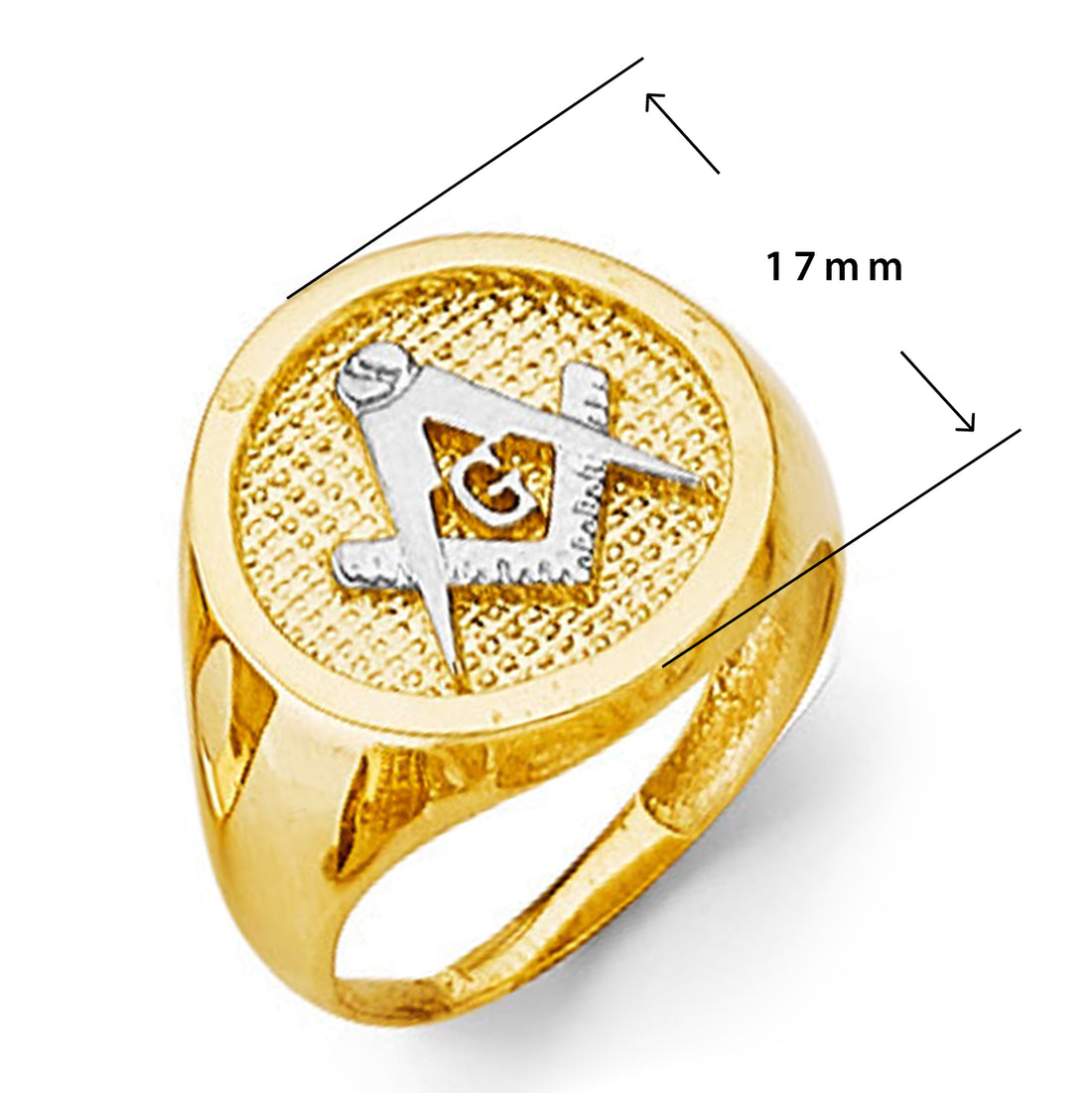 Masonic Signet Ring in Solid Gold with Measurement