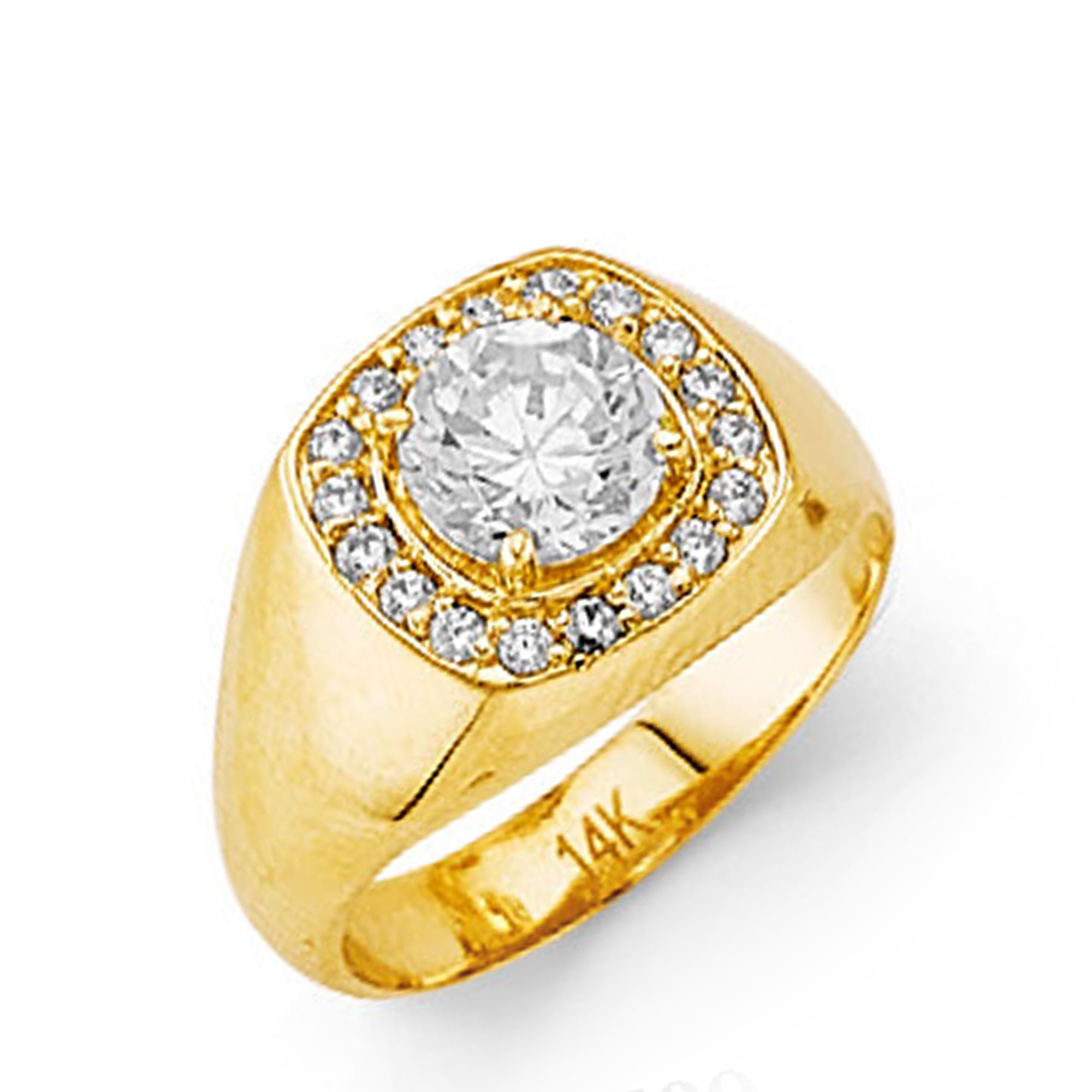 CZ Picturesque Pinky Finger Ring in Solid Gold 