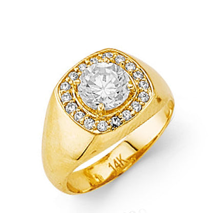 CZ Picturesque Pinky Finger Ring in Solid Gold 