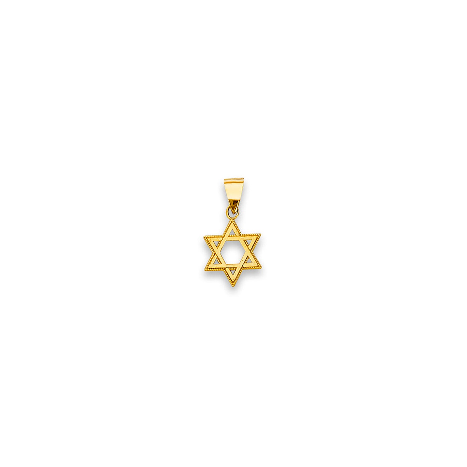 Yellow Gold Milgrain Designer Star of David Pendant