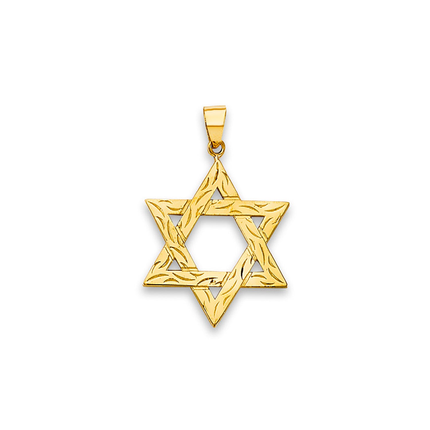 Yellow Gold Stylish Star of David Religious Pendant