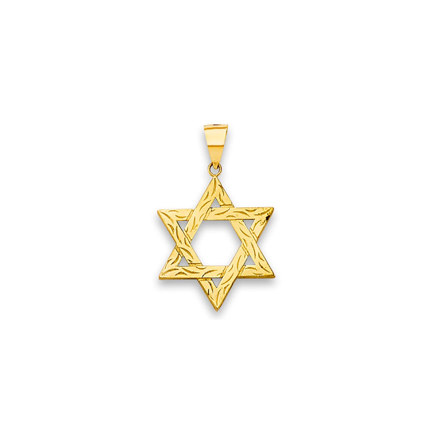 Yellow Gold Stylish Star of David Religious Pendant