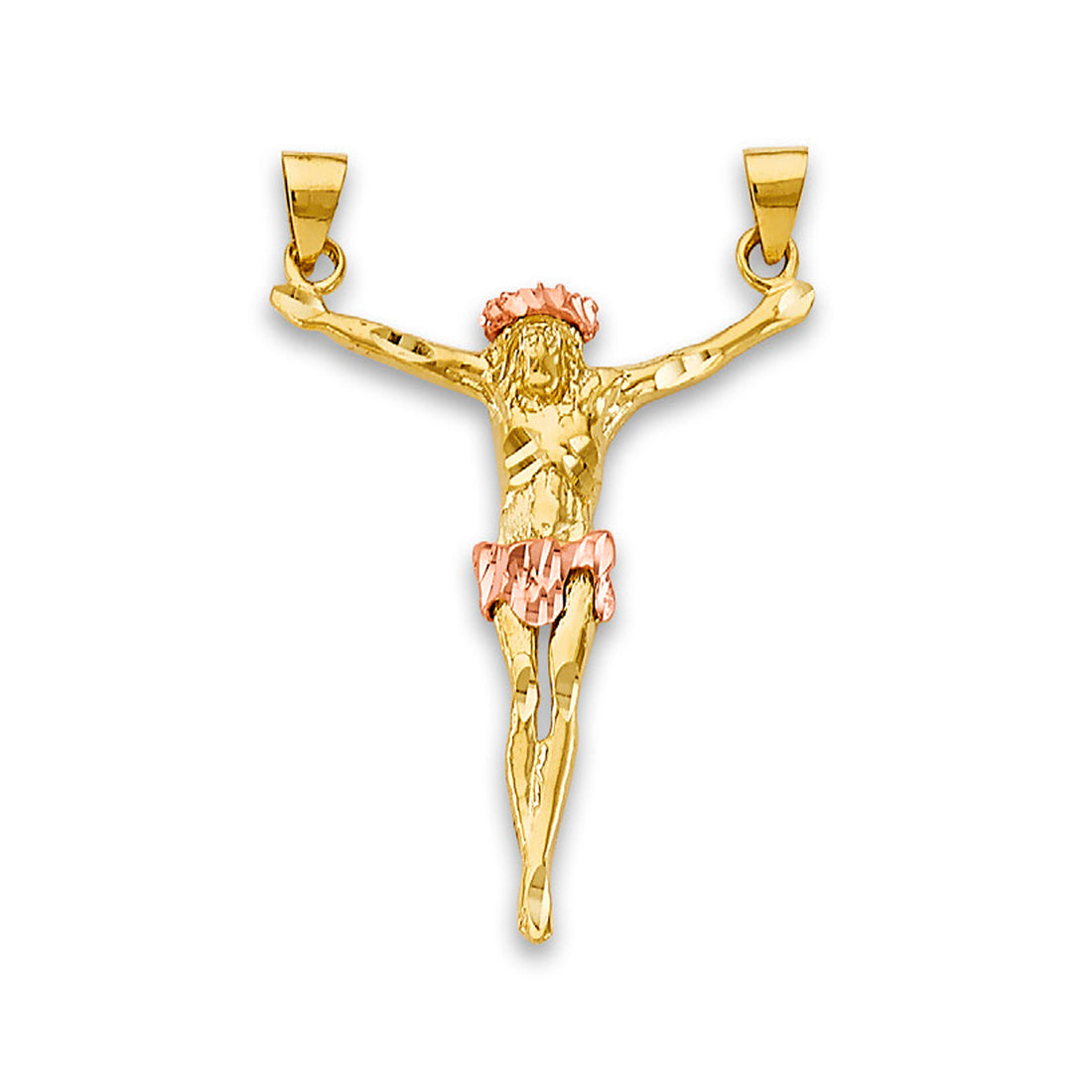 Two Tone Gold Jesus Christ Crucifix Religious Pendant