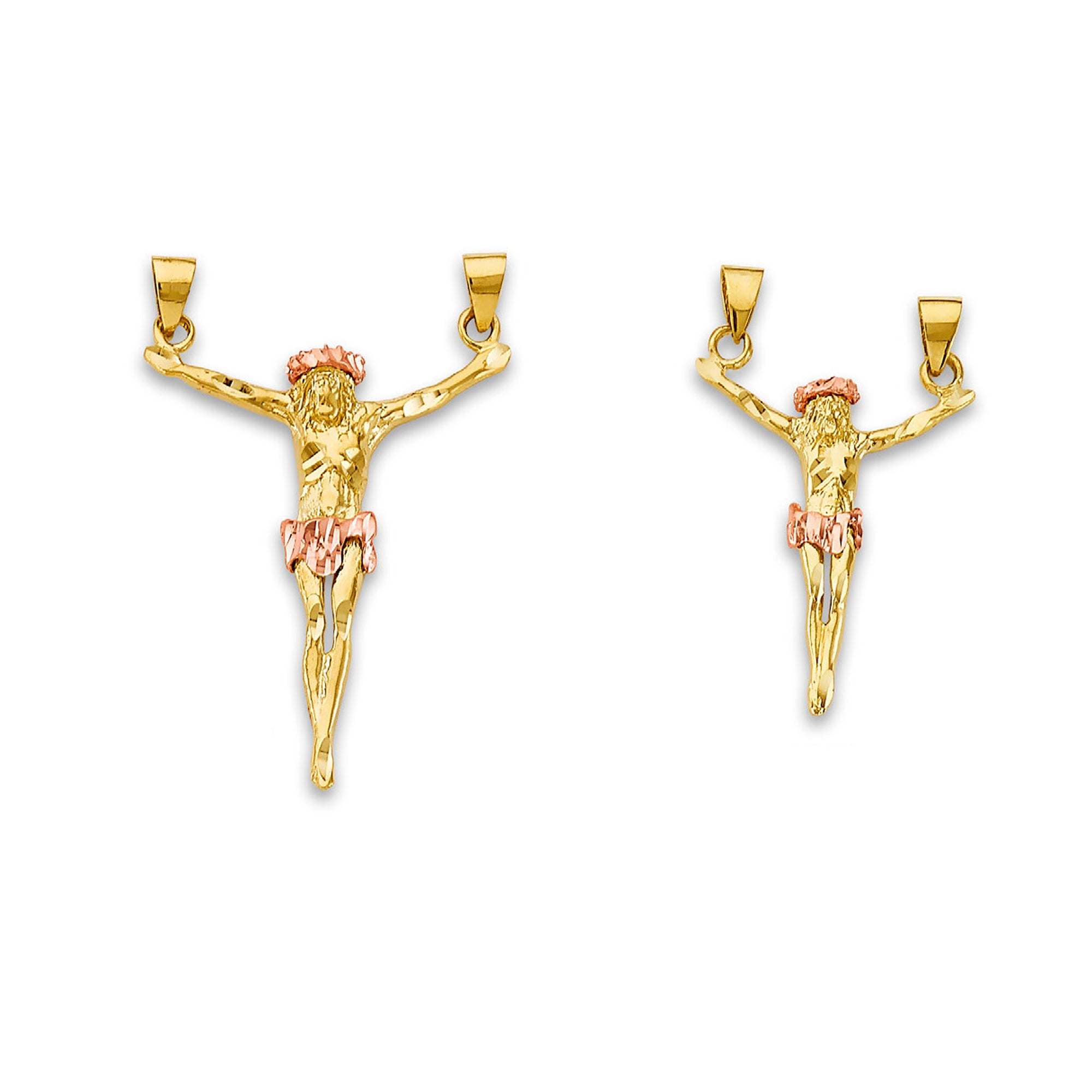 Two Tone Gold Jesus Christ Crucifix Religious Pendant