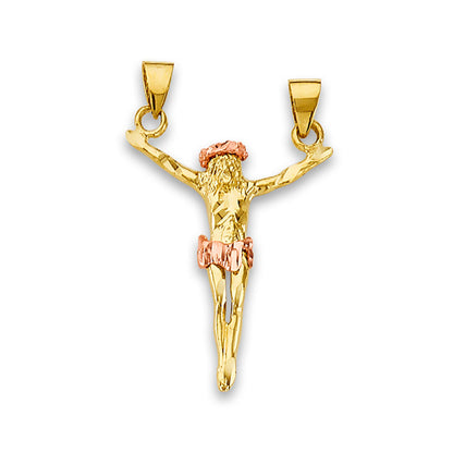 Two Tone Gold Jesus Christ Crucifix Religious Pendant