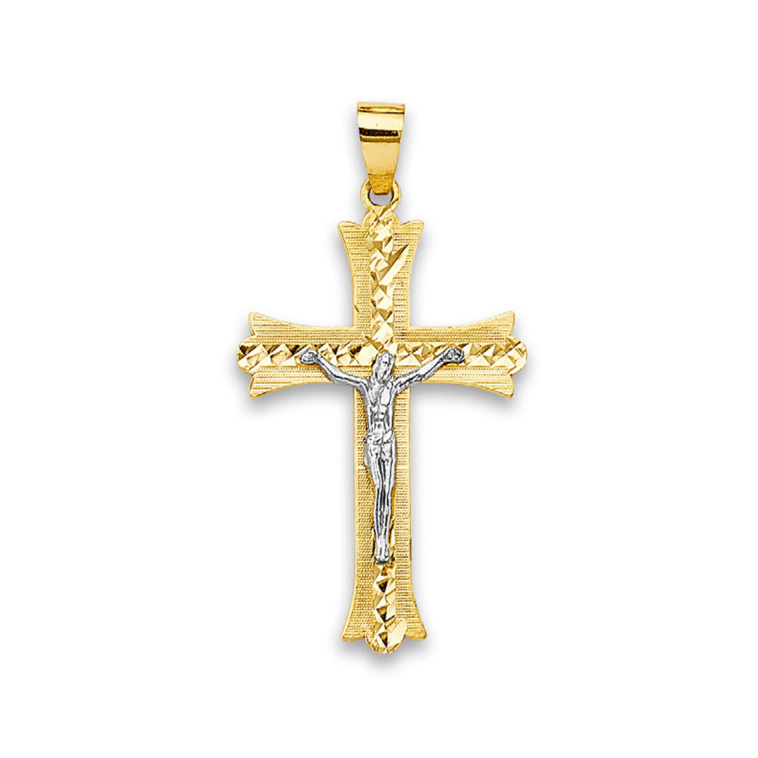 Two Tone Gold Jesus Christ Crucifix Pendant