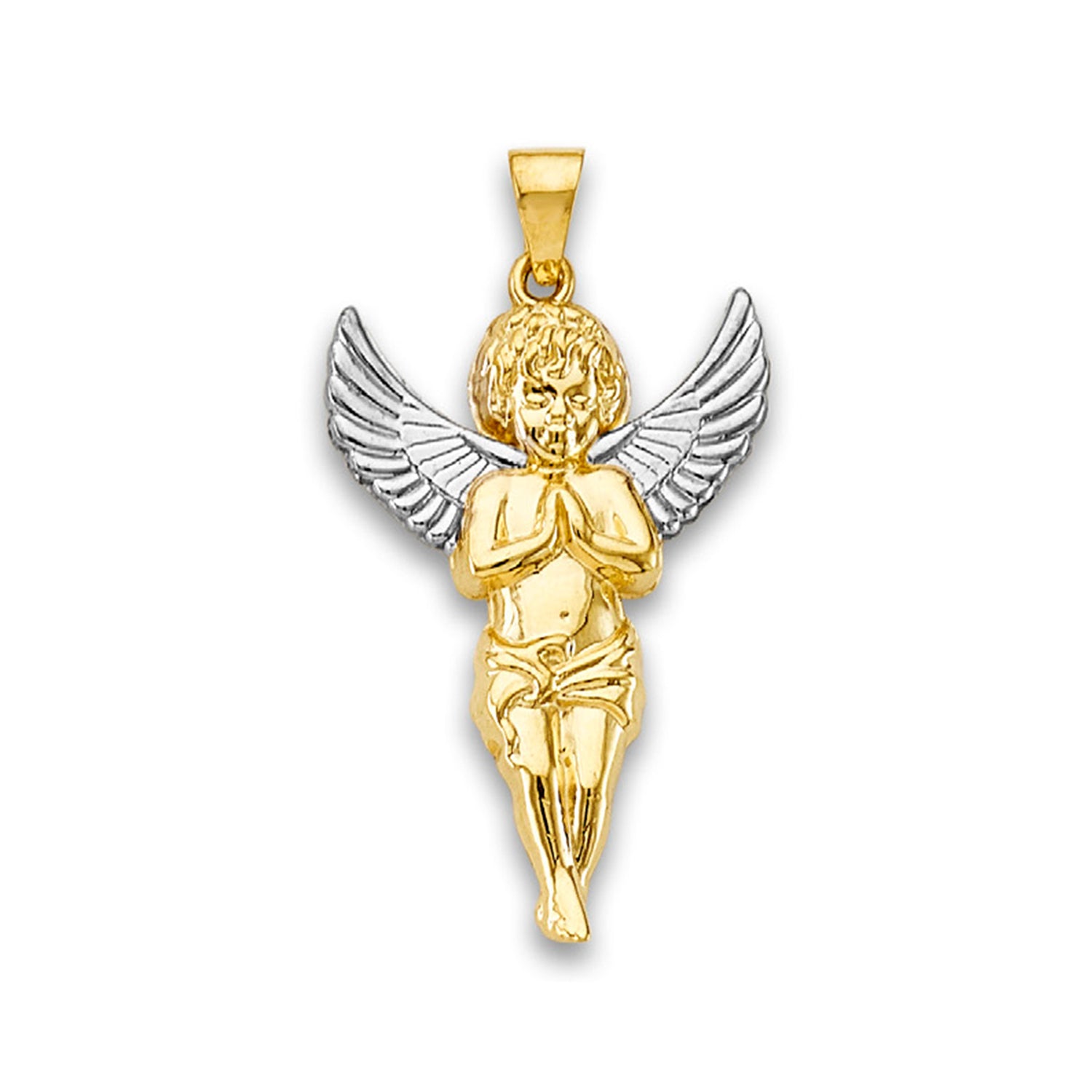Two Tone Gold Baby Angel Pendant