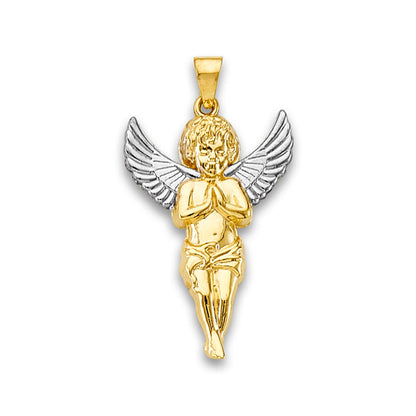Two Tone Gold Baby Angel Pendant