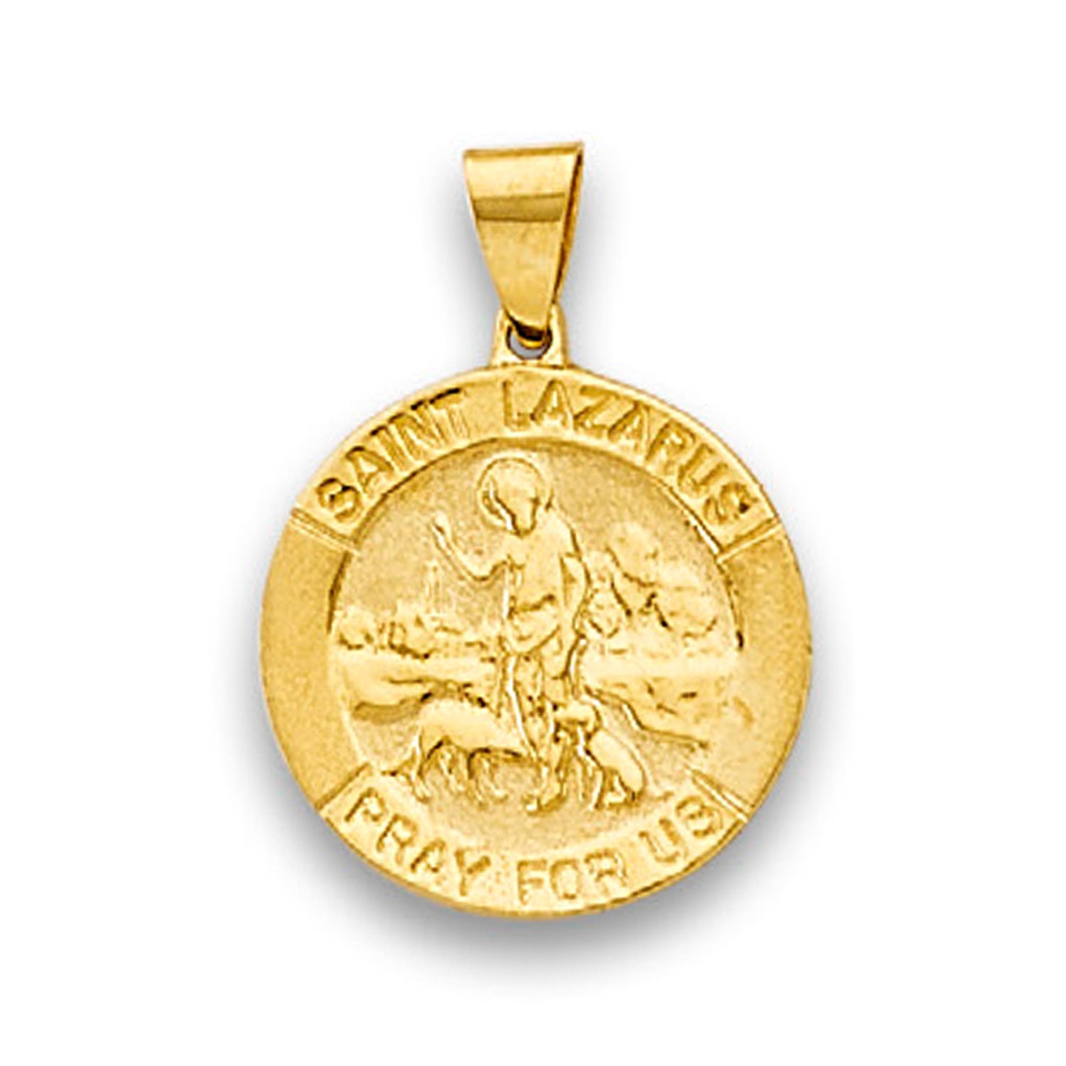 Yellow Gold Lady Lazarus Pray for Us Medallion Pendant