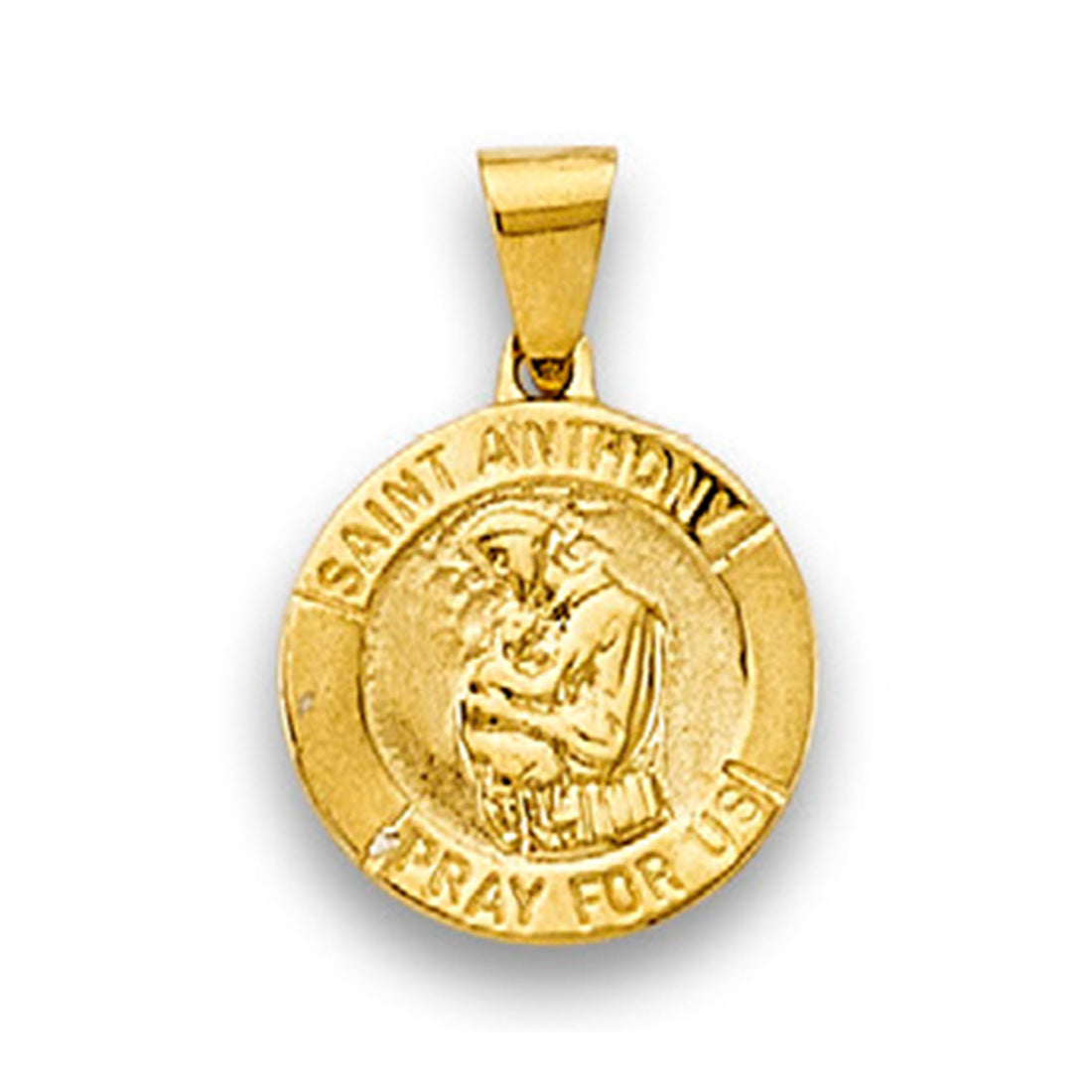 Yellow Gold Saint Anthony Religious Pendant