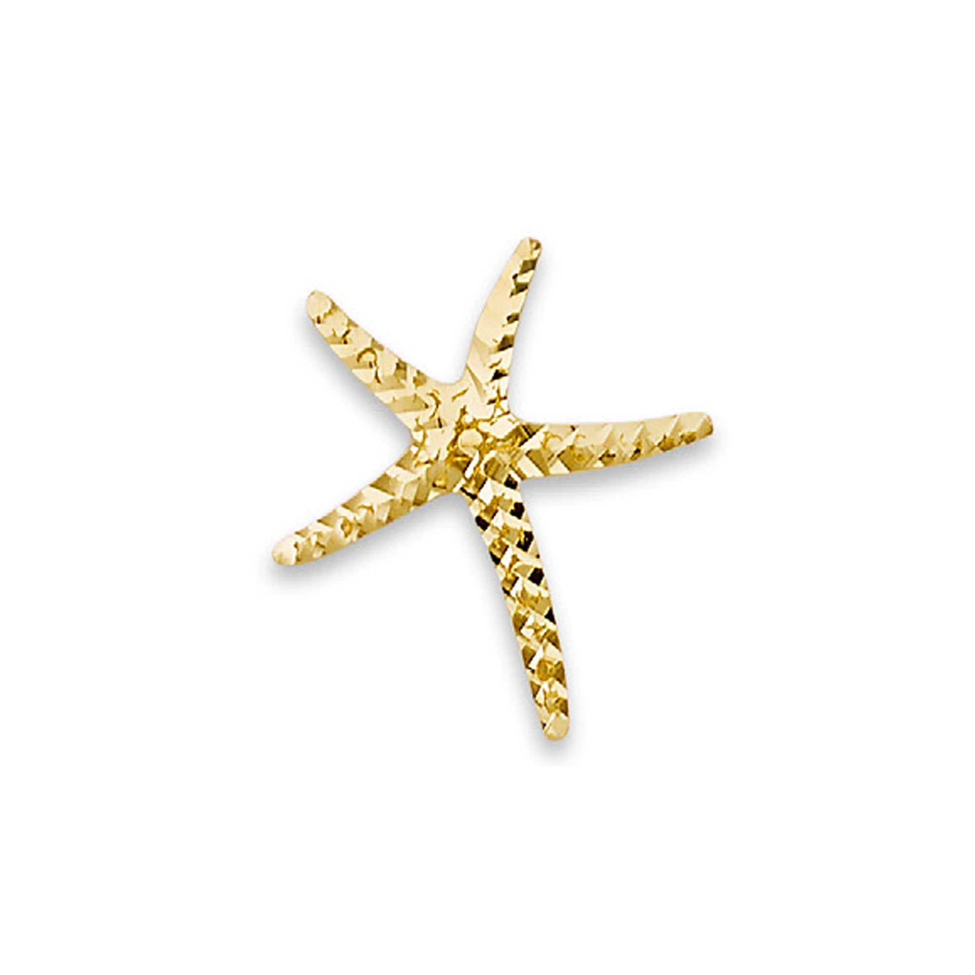 Yellow Gold Simple Diamond-cut Starfish Pendant