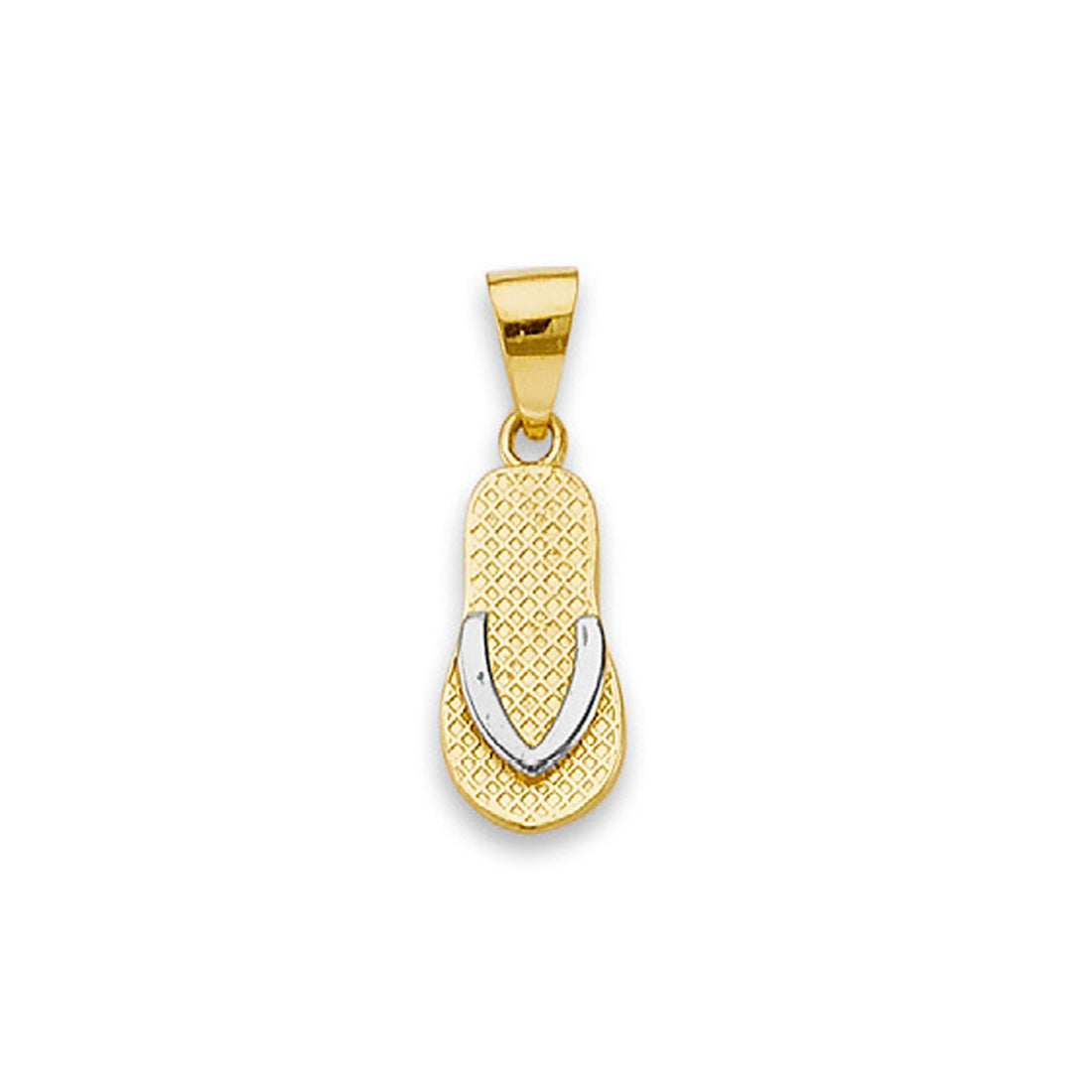 Two Tone Gold Flip Flop Charm Pendant