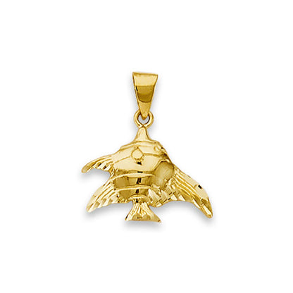 Yellow Gold Minimal Fish Cham Pendant