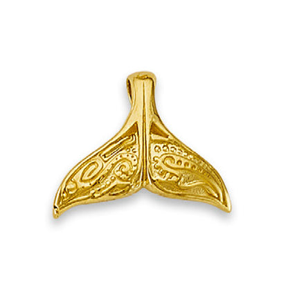 Yellow Gold Whale Tail Charm Pendant