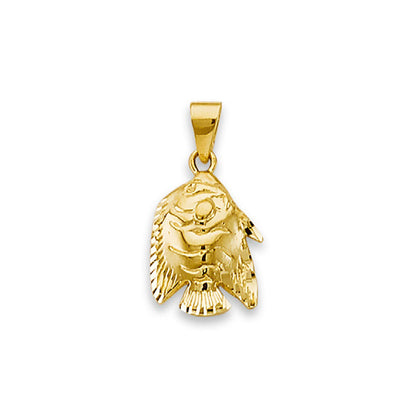Yellow Gold Detailed Vintage Fish Charm Pendant