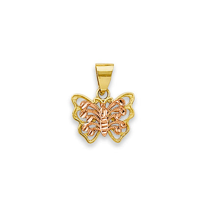 Two Tone Gold Designer Butterfly Pendant