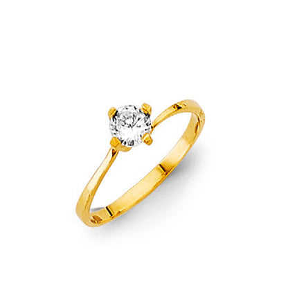 CZ Divine Single stone Ring in Solid Gold 