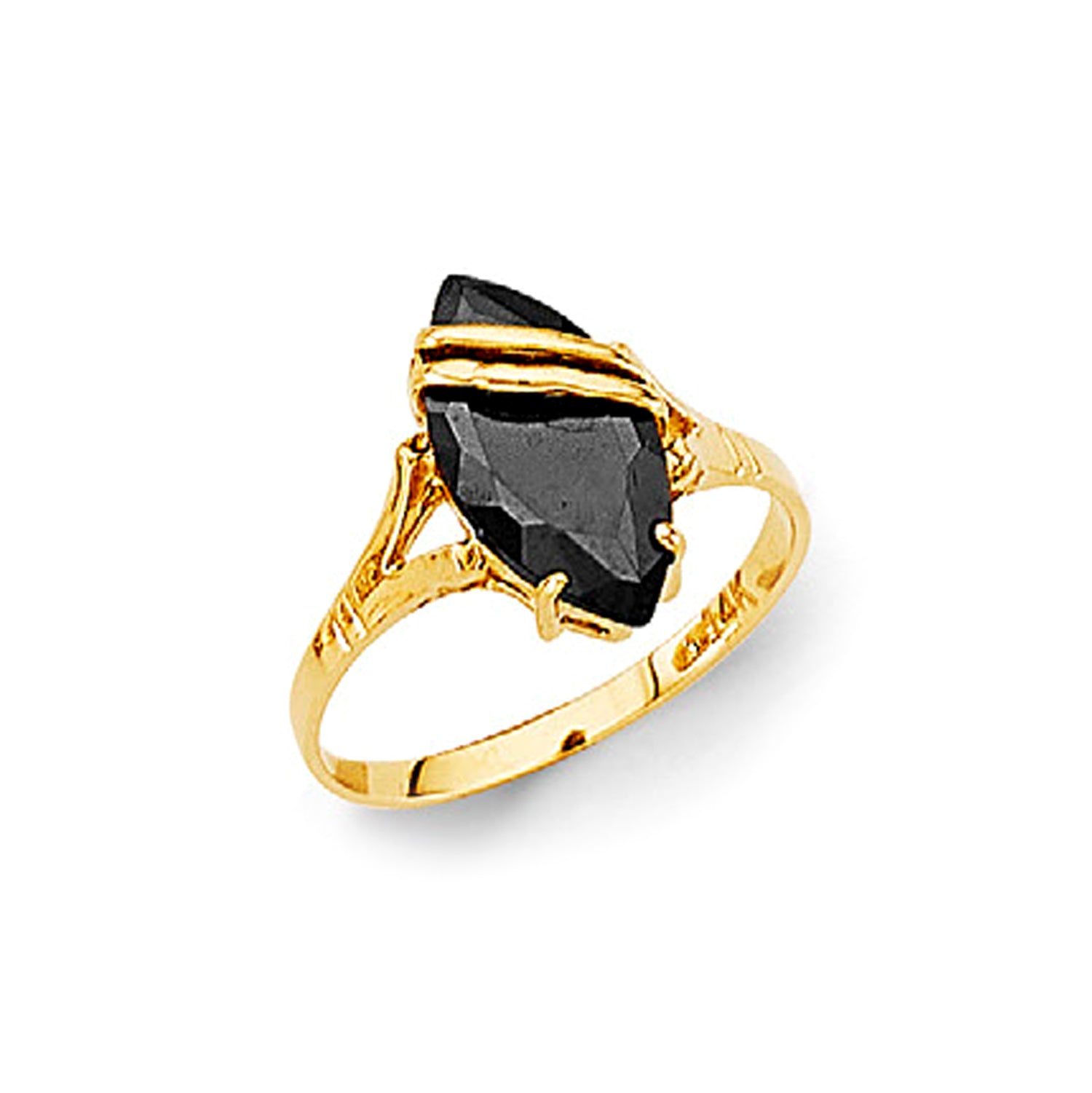 Modern Marquise Onyx Ring in Solid Gold 