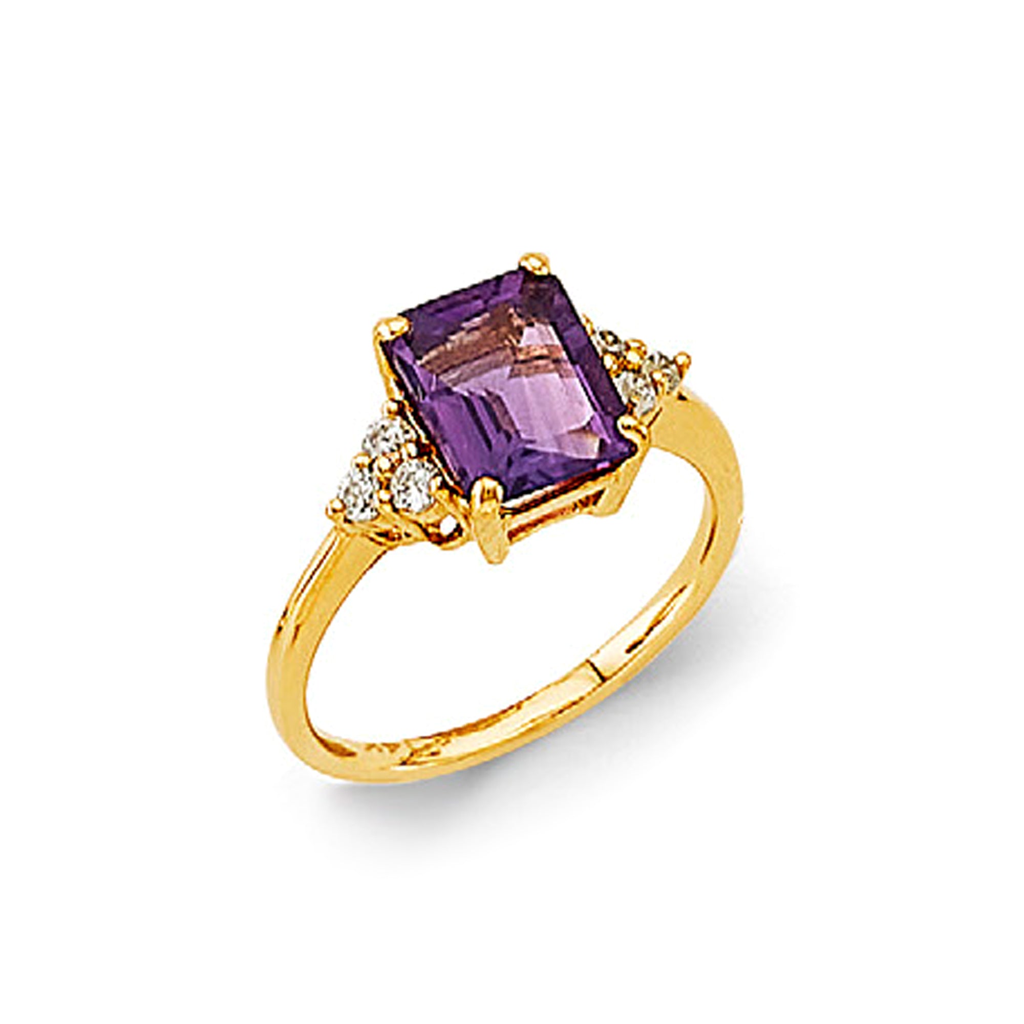 Square Amethyst Ring in Solid Gold 