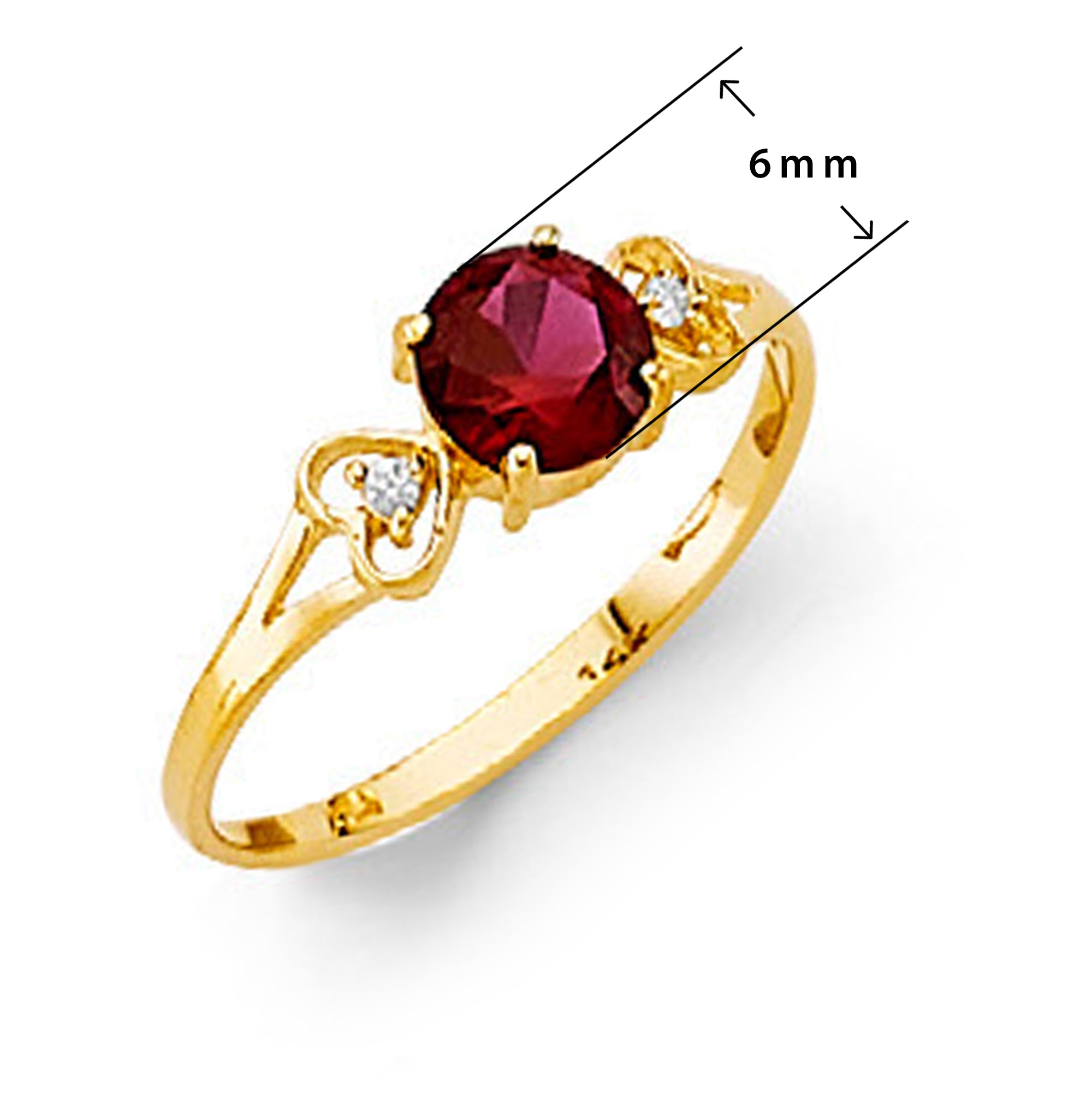 Handcrafted Solitaire Ruby Ring in Solid Gold with Measurement