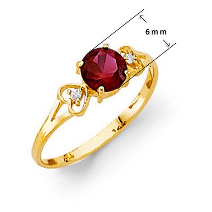 Handcrafted Solitaire Ruby Ring in Solid Gold with Measurement