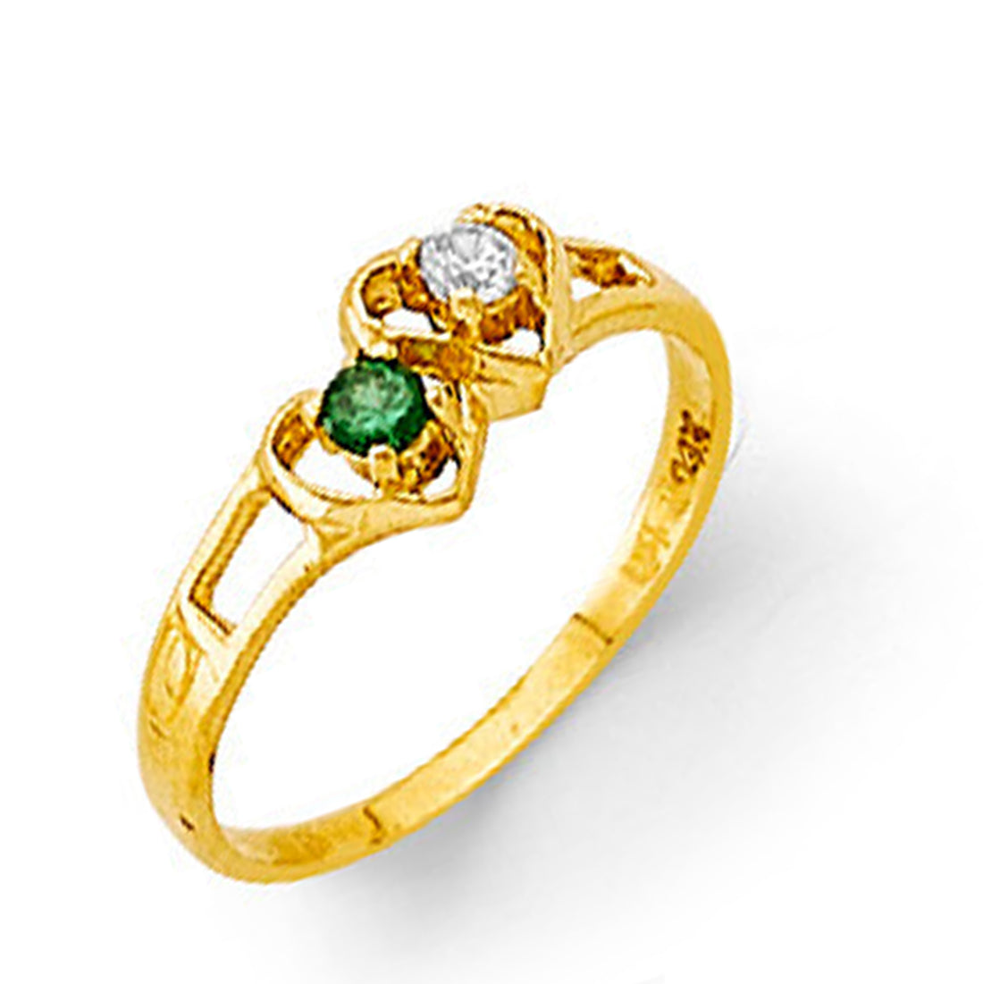 CZ Minimal Emerald Band in Solid Gold 