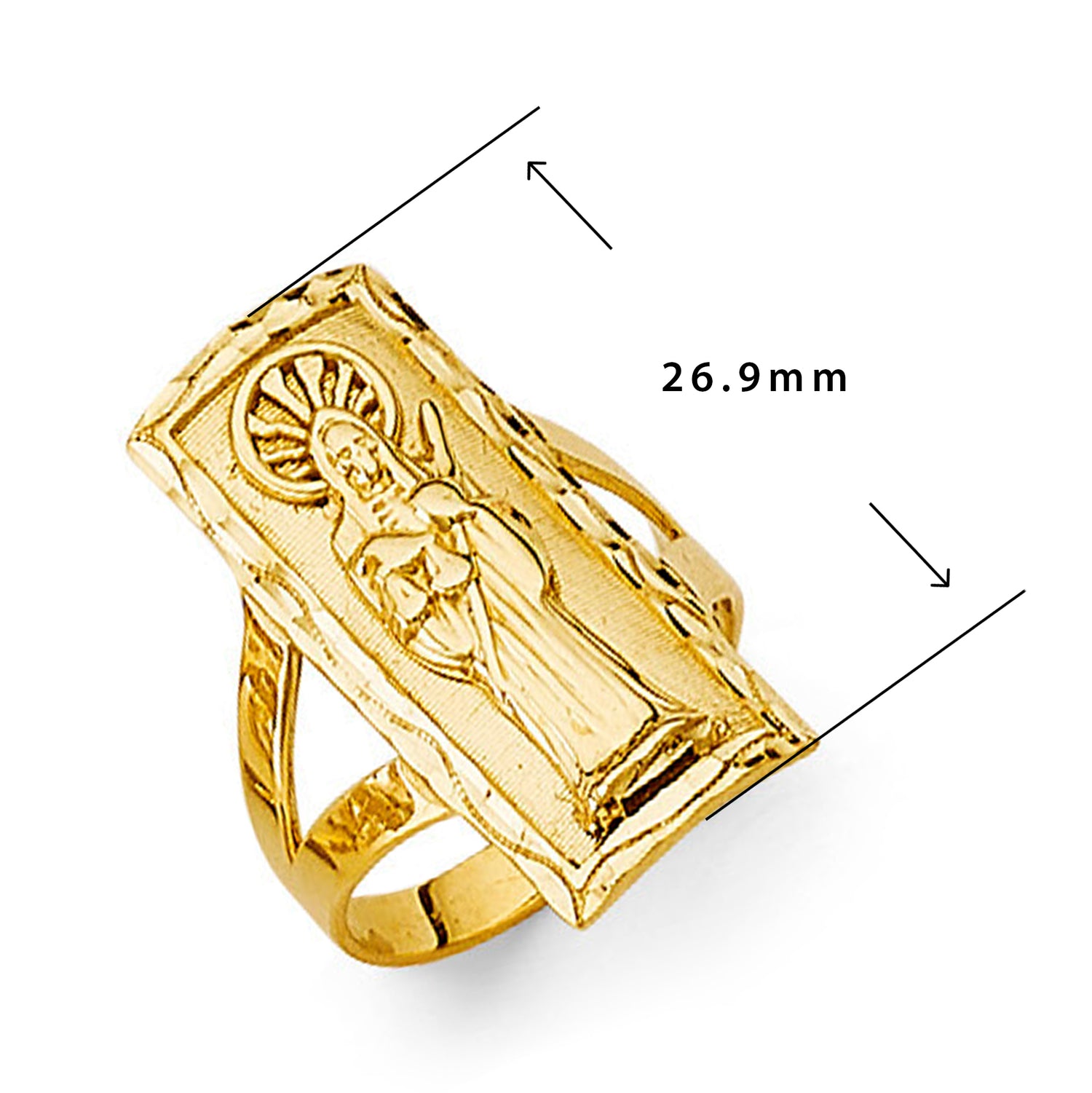 Sab Muerte Casting Ring in Solid Gold with Measurement