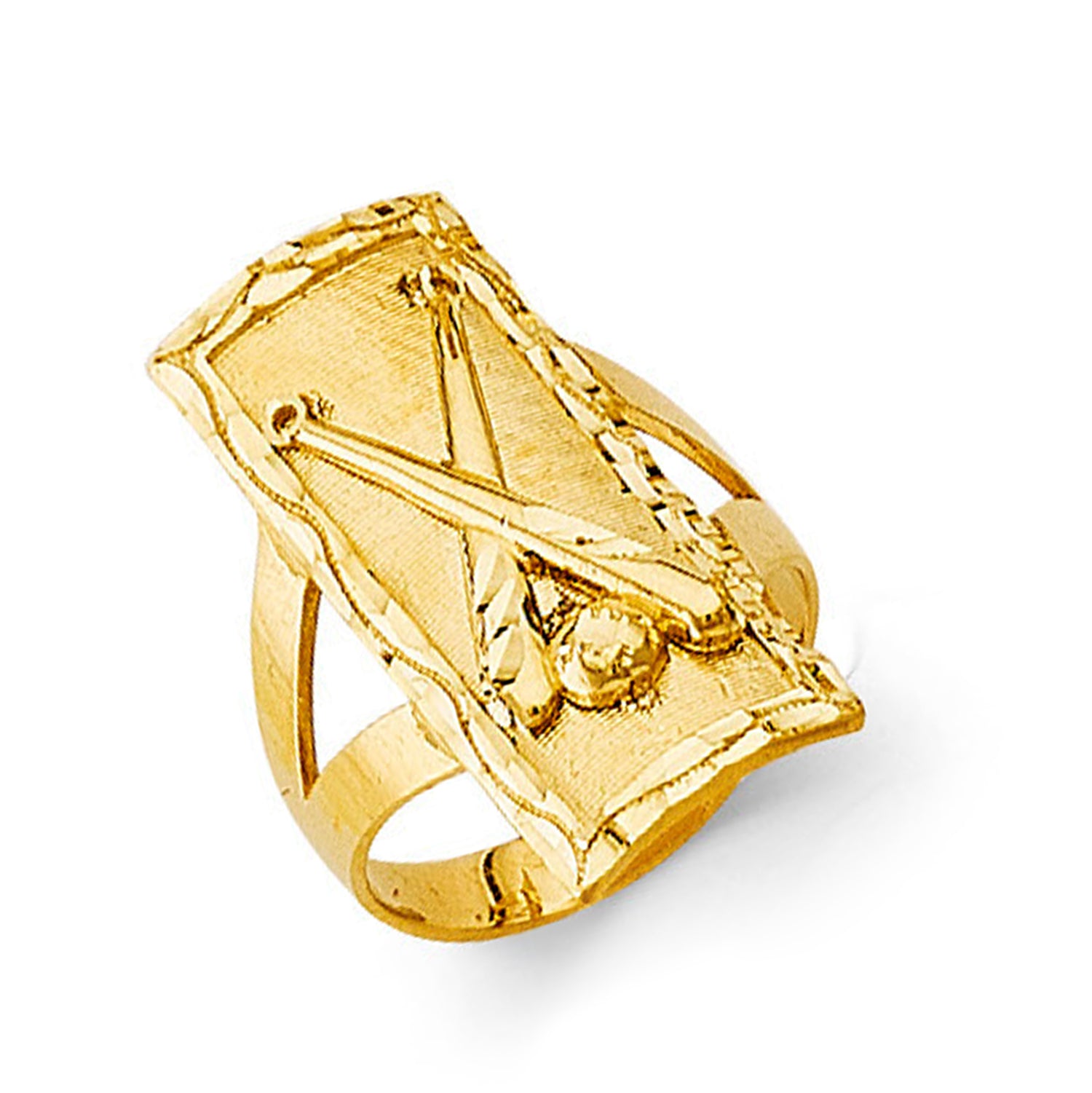 Radiant Religious Bold Casting Ring in Solid Gold 