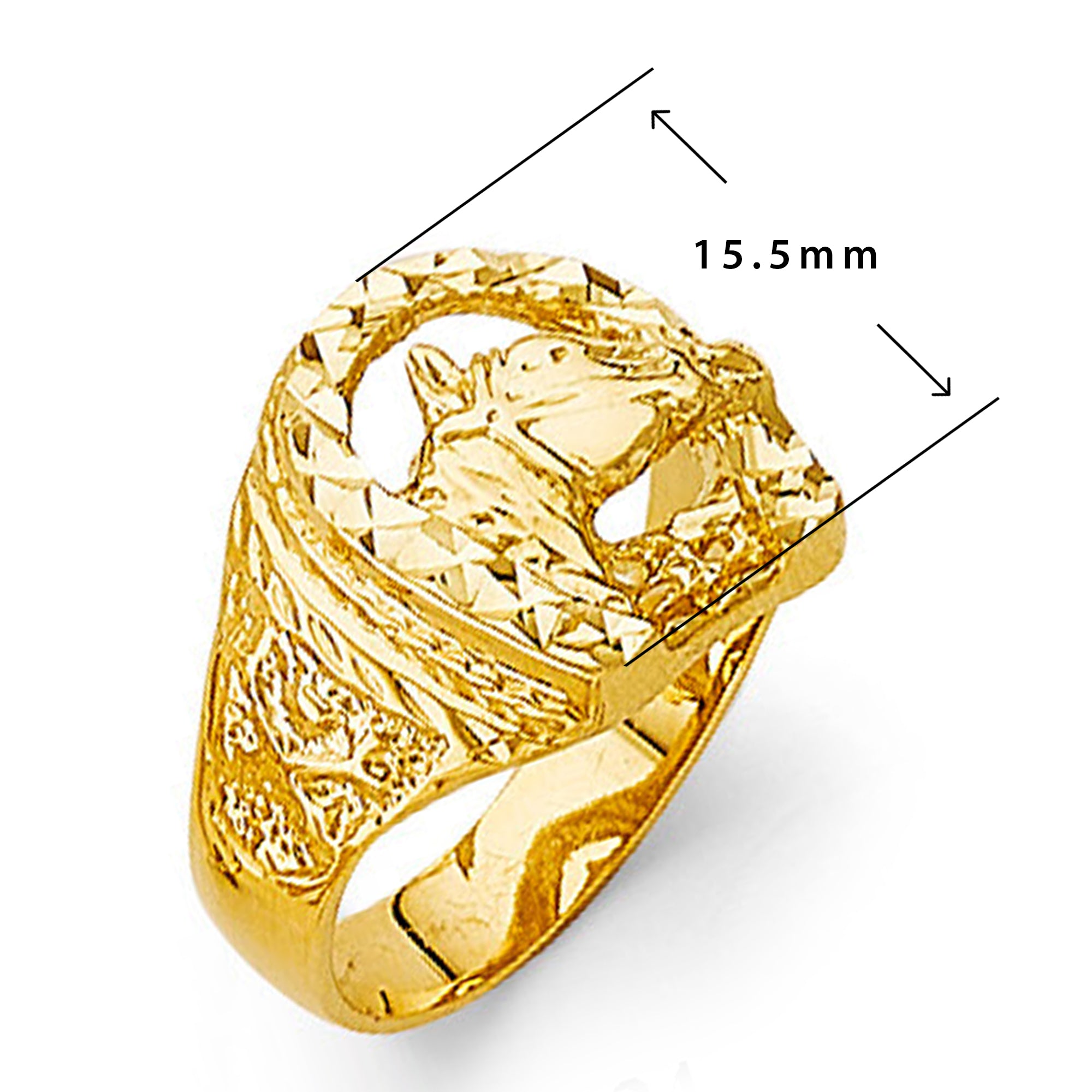 Astronomical Horseshoe Nugget Band in Solid Gold with Measurement